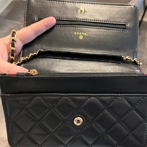 Fake Chanel over the shoulder card holder